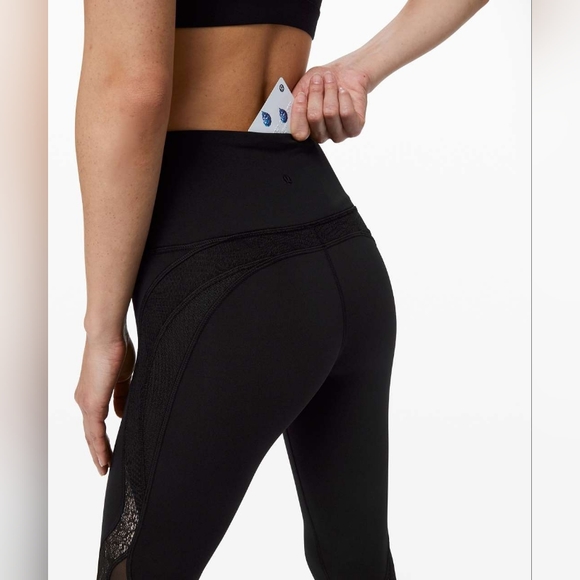 Lululemon Wunder Under Crop 21" *Lace Black - Picture 15 of 16